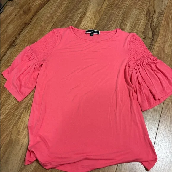 Melanie Lyne Coral Short Sleeve Women's Top - Picture 2 of 4